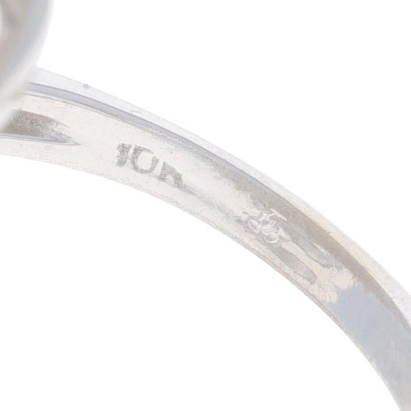 Weißgold Citrin Cocktail Solitär Ring 10k Oval 10,20ct Floral Scallop im Angebot 2