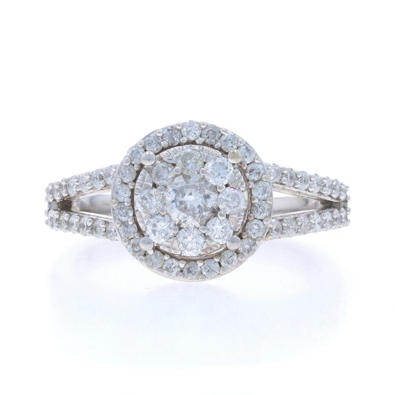 Taille : 7
Frais de taille : Up&Up 2 tailles pour $50 ou Down 1 taille pour $40

Contenu métallique : Or blanc 10k

Carat(s) : 1.00ctw
Coupe : Brillant rond
Couleur : H - I
Clarté : I1 - I2

Total des carats : 1.00ctw

Style : Halo en