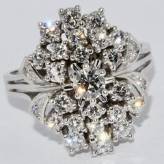 White Gold Cluster Ring set with 27 White Diamonds