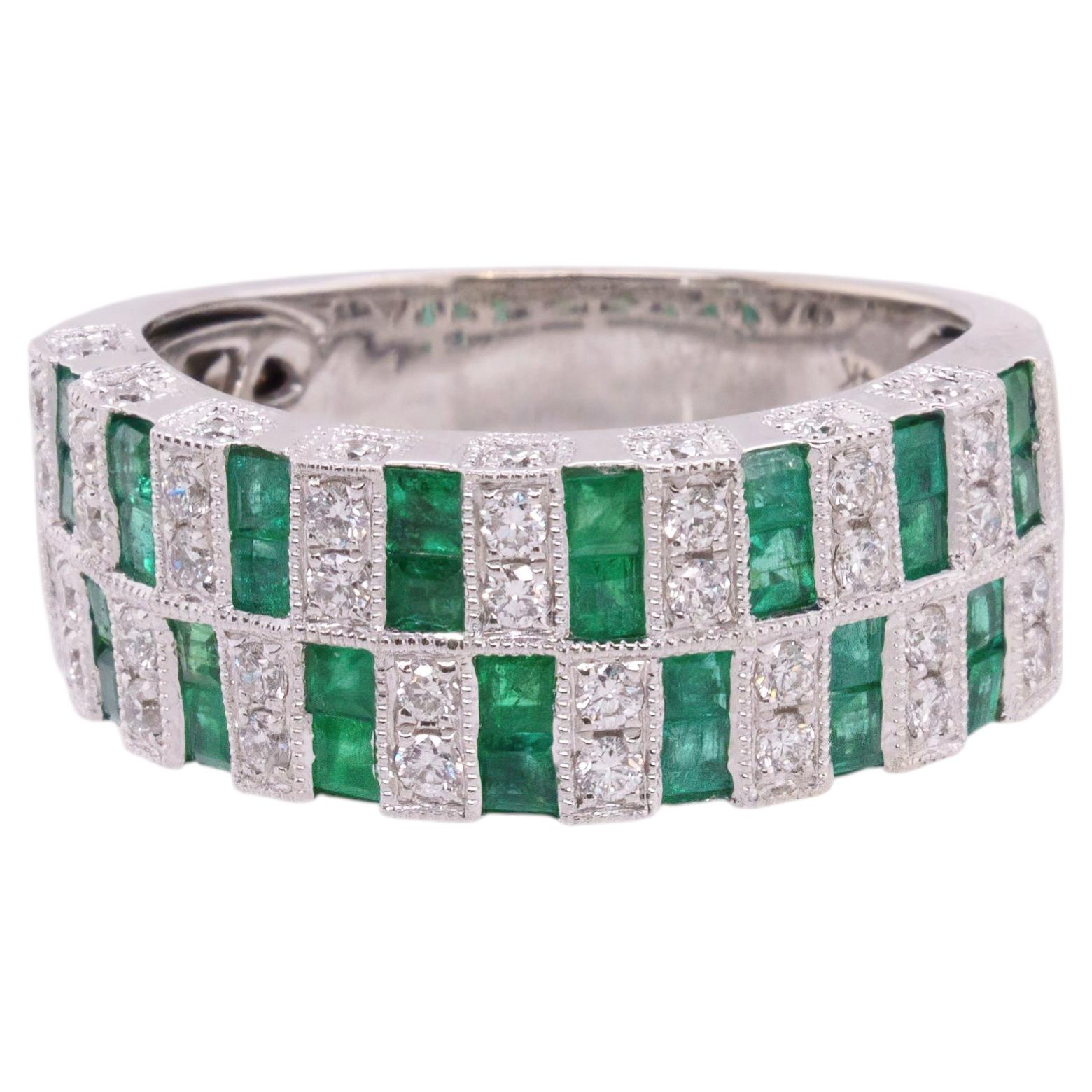 What band goes with an emerald cut ring?