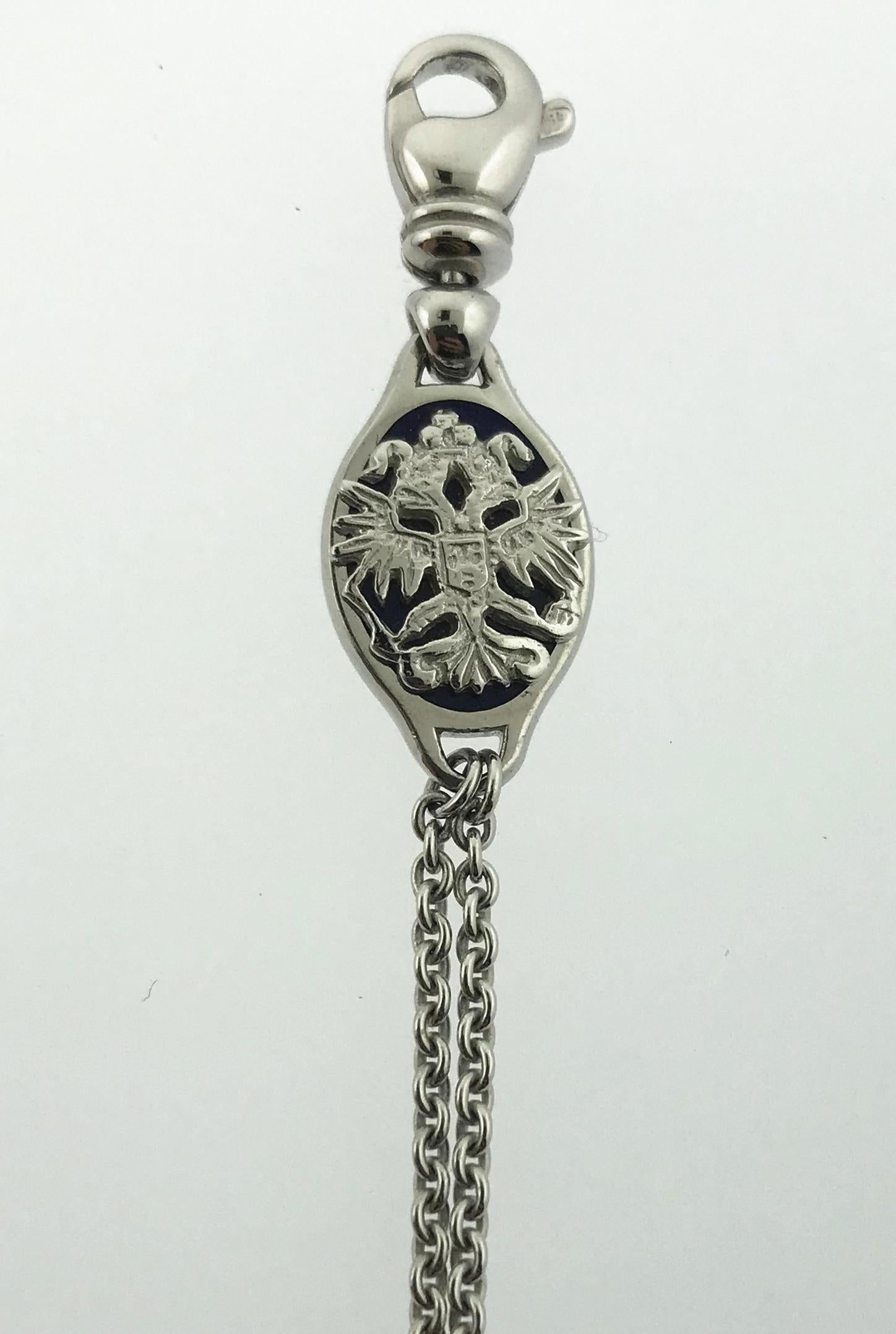 White Gold Contemporary Limited Edition Fabergé Enameled Chain In New Condition For Sale In San Francisco, CA