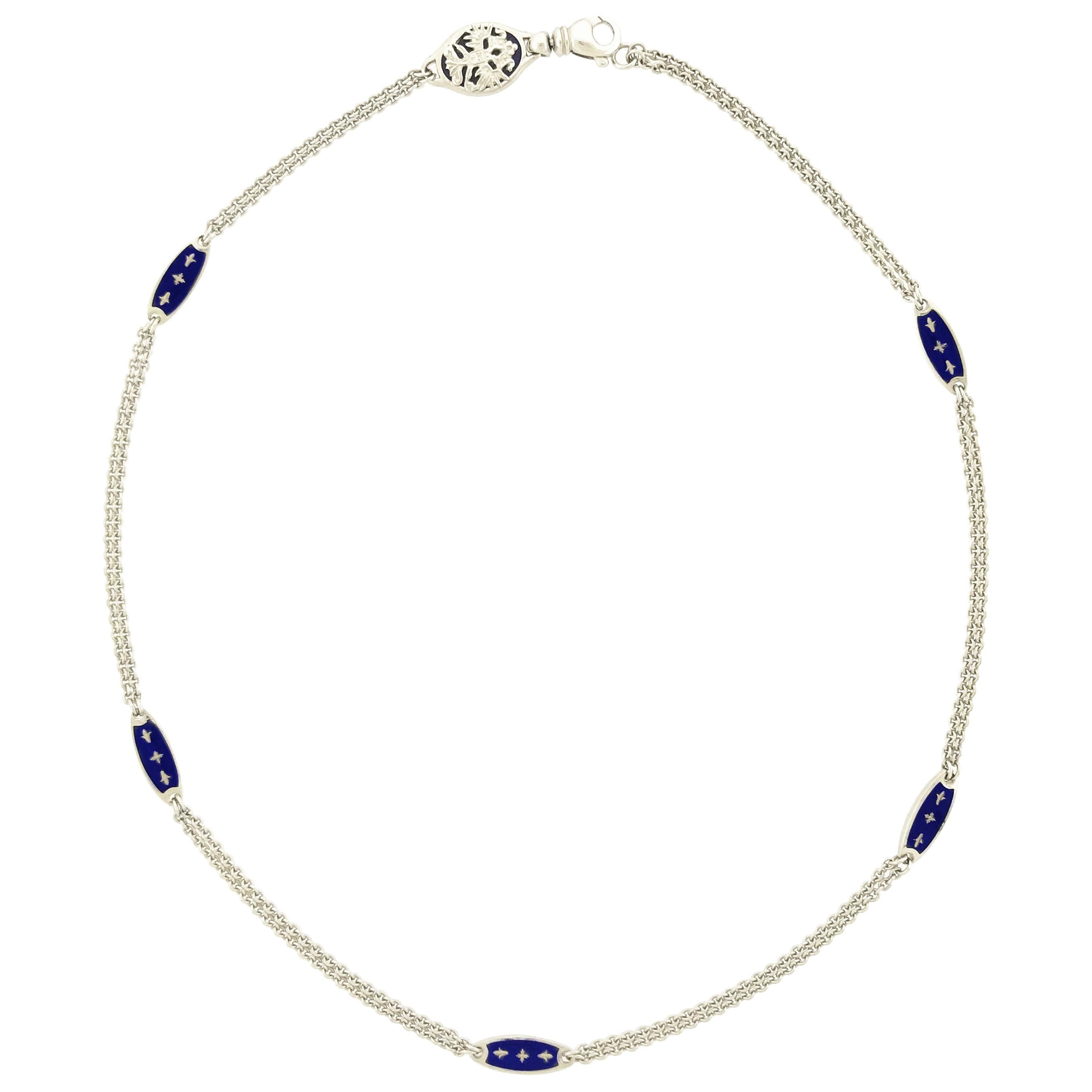 White Gold Contemporary Limited Edition Fabergé Enameled Chain For Sale