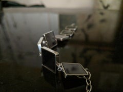 Bracelet en or blanc à maillons contemporains avec quartz par Artistics