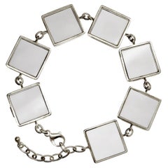 Bracelet en or blanc à maillons contemporains avec quartz par Artistics