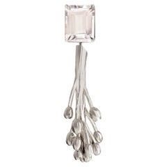 Used White Gold Contemporary Pendant Necklace with Morganite