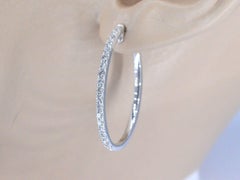 White Gold Creole Earrings with Diamonds