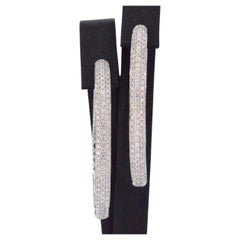 White Gold Creole Earrings with Diamonds