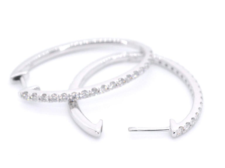 CREOLES MY TWIN 2 RANGS SILVER DIAMOND EARRINGS