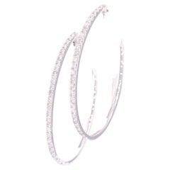 Boucles d'oreilles Créole en or blanc avec diamants