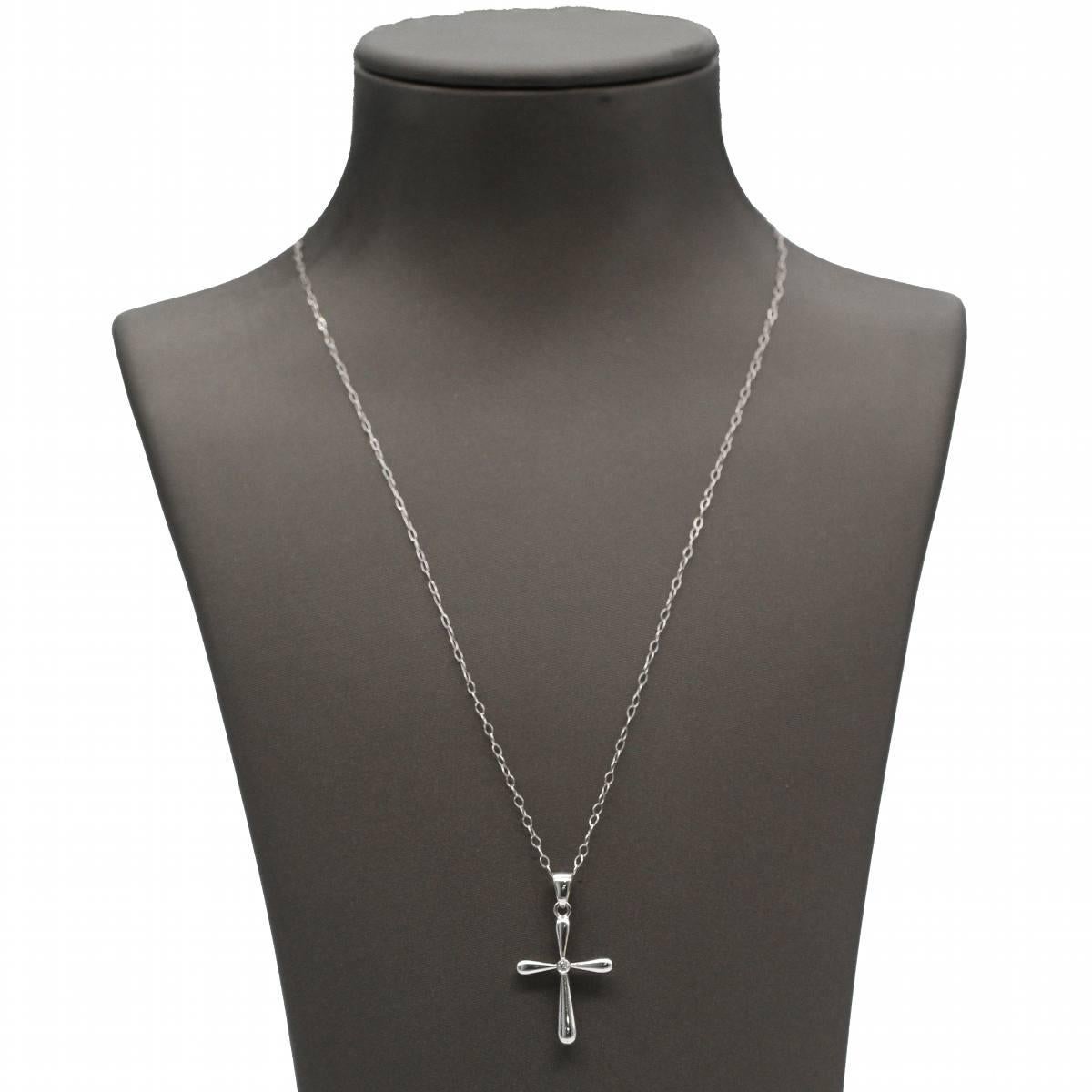 Collier CRUX en or blanc avec diamants - Design Elegance et Timeless en vente 4