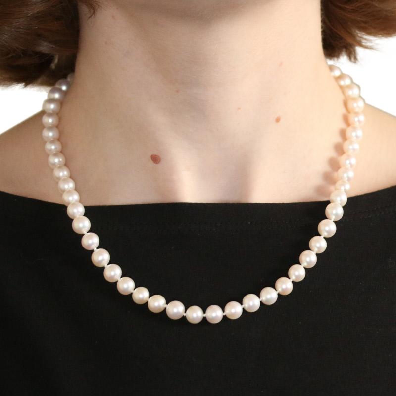 freshwater pearl knotted necklace