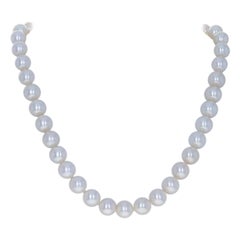 Collier en or blanc avec perles de culture d'eau douce nouées 16 1/2" - 14k