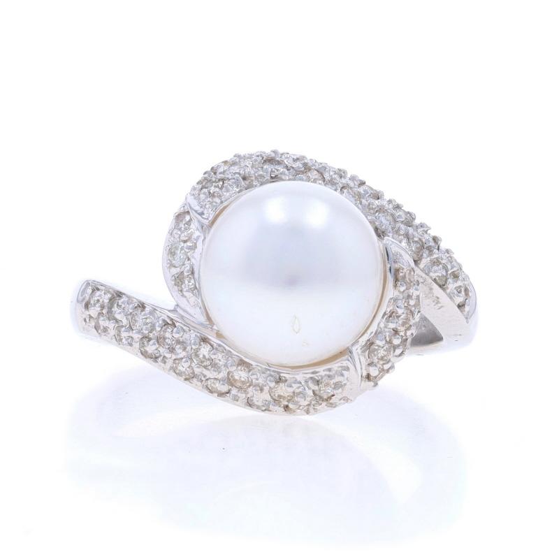 Size: 7
Sizing Fee: Up 1 1/2 sizes for $50 or Down 1/2 a size for $40

Metal Content: 14k White Gold

Stone Information
Cultured Pearl
Color: White
Size: 9.2mm

Natural Diamonds
Carat(s): .40ctw
Cut: Round Brilliant
Color: H - I
Clarity: SI1 -