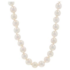 White Gold Cultured Pearl Knotted Strand Necklace 15" - 14k Bead Star of David