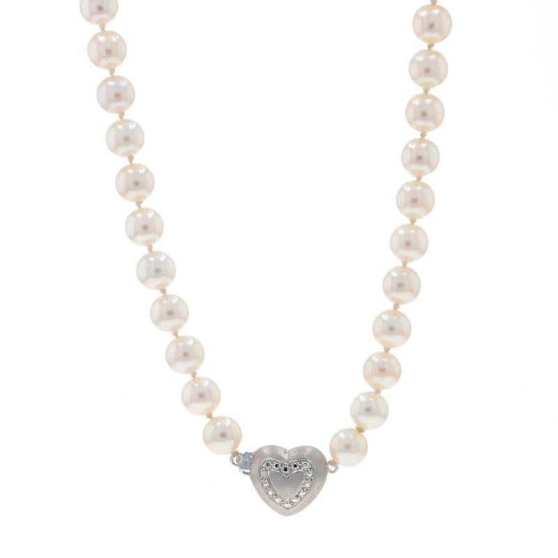 Bead White Gold Cultured Pearl Knotted Strand Necklace 20 3/4