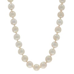 White Gold Cultured Pearl Knotted Strand Necklace 21 1/4" - 14k Beads