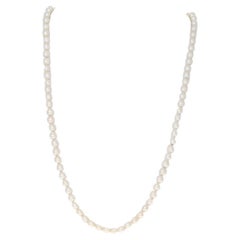 Collana con fili annodati di perle coltivate in oro bianco da 22 1/2" - 14k