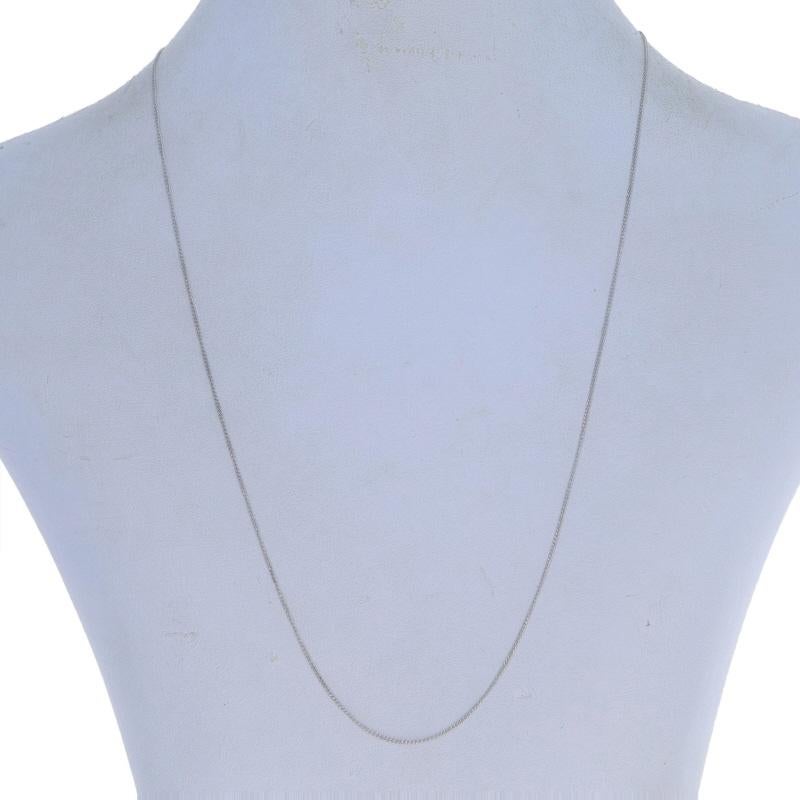 White Gold Curb Chain Necklace 17 3/4