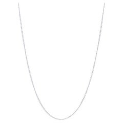 White Gold Curb Chain Necklace 17 3/4" - 14k