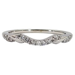 White Gold Curved Diamond Band Ring