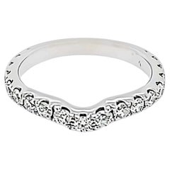 White Gold Curved Diamond Ring