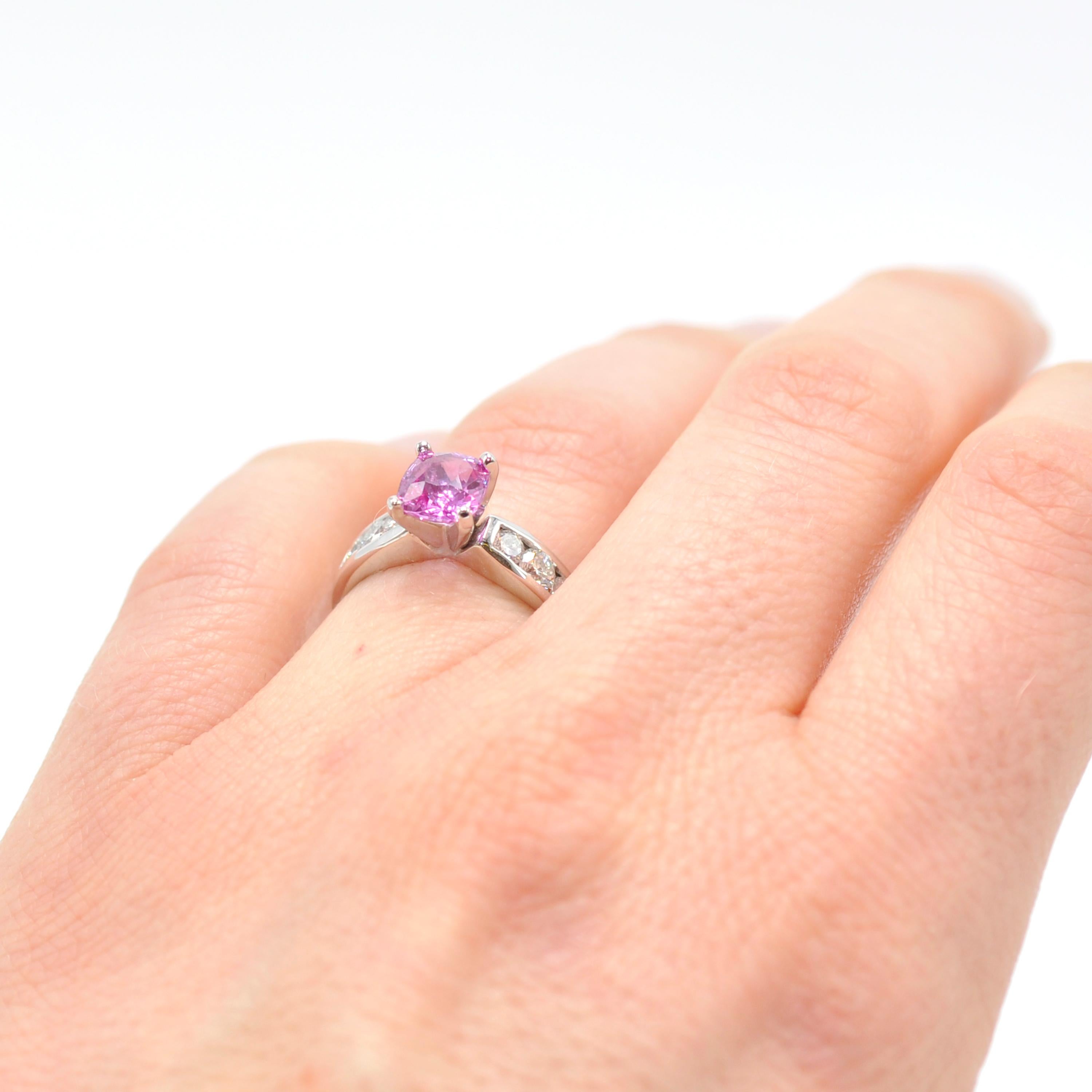 cushion cut pink sapphire engagement rings
