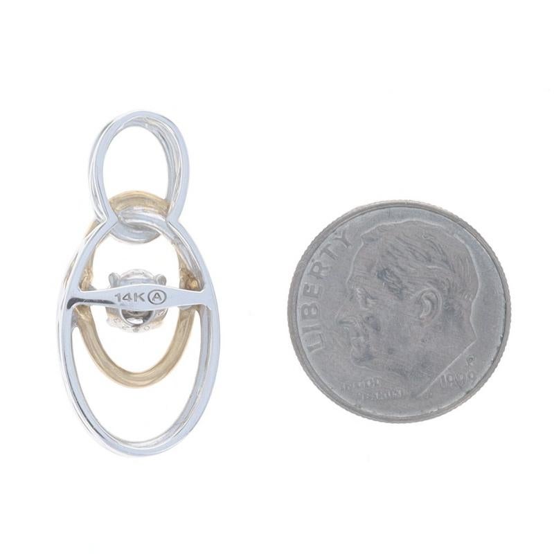 Ciondolo con diamante danzante in oro bianco - 14k Rotondo Marquise e Principessa .50ctw In condizioni ottime in vendita a Greensboro, NC