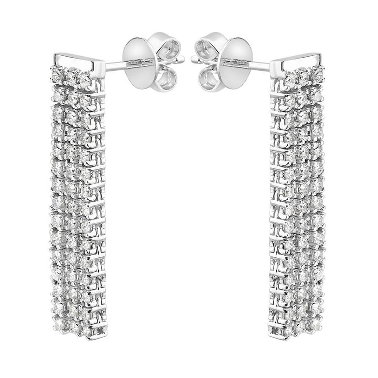 White Gold Dangle Diamond Earrings For Sale at 1stDibs