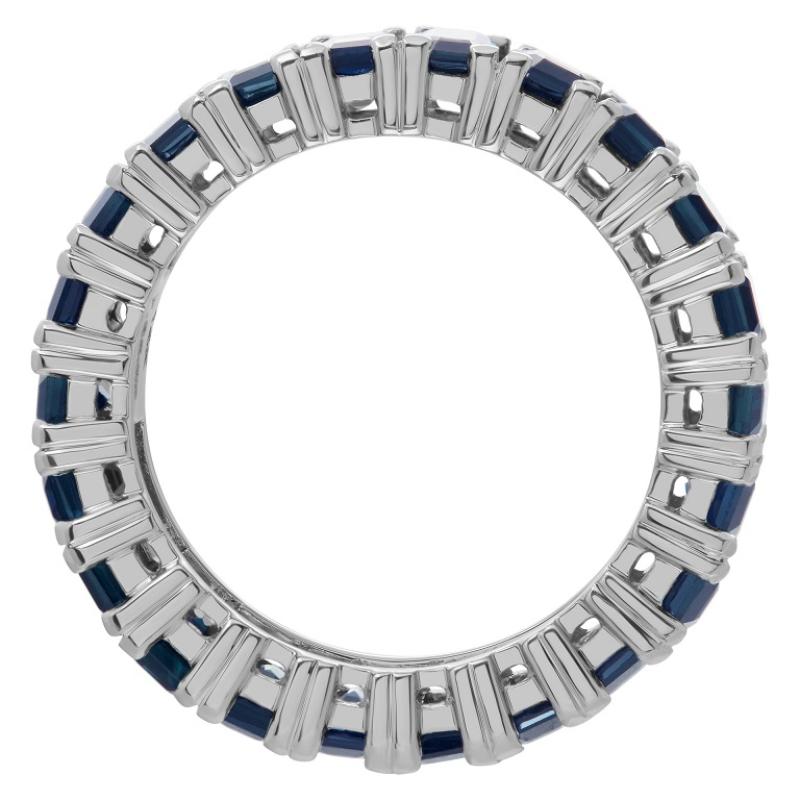 Women's White gold dark blue sapphire eternity band For Sale