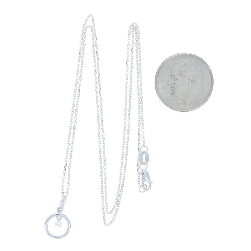 Women's White Gold Dashing Diamond Eternity Circle Pendant Necklace 18