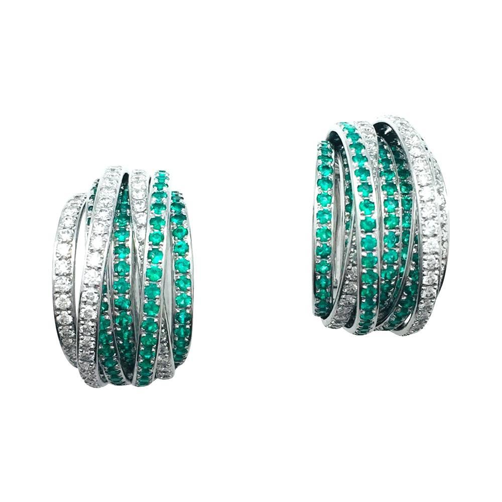 De Grisogono Earrings, Allegra Collection, Emeralds and Diamonds