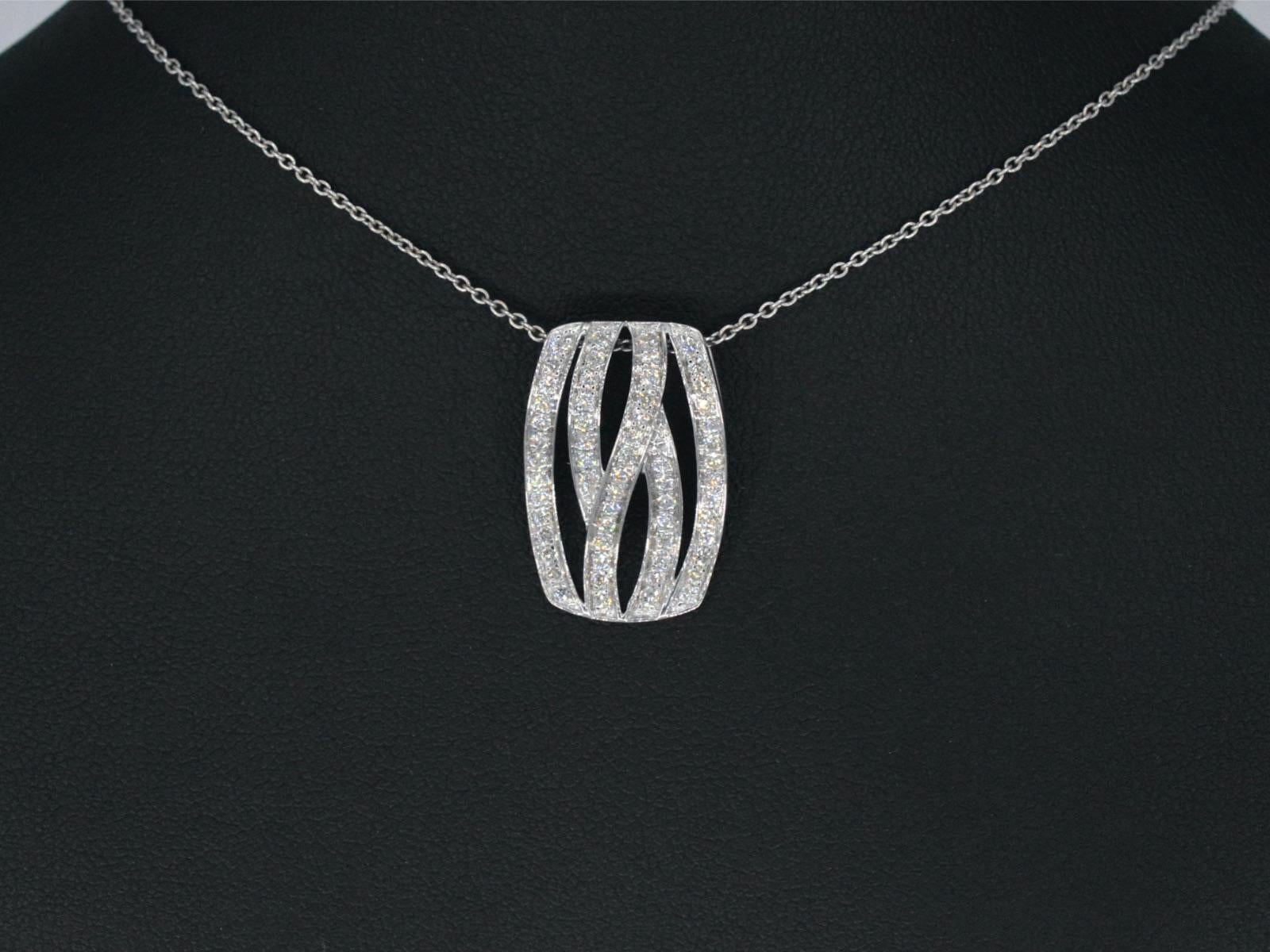 Contemporary White Gold Design Pendant with Brilliant Diamonds For Sale
