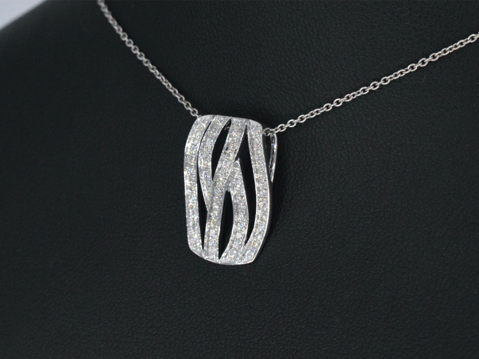 Brilliant Cut White Gold Design Pendant with Brilliant Diamonds For Sale