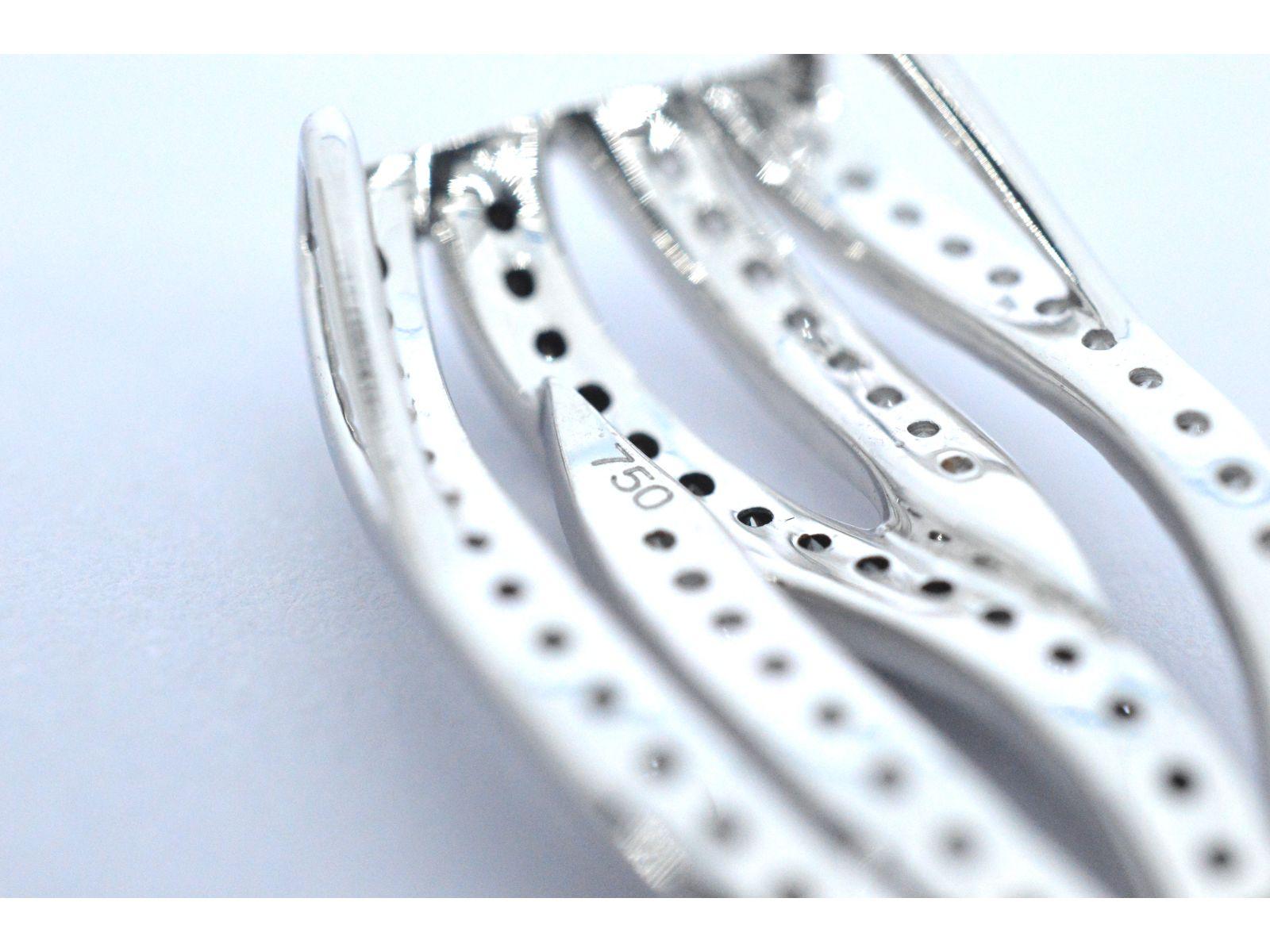 White Gold Design Pendant with White and Black Brilliant Diamonds 1