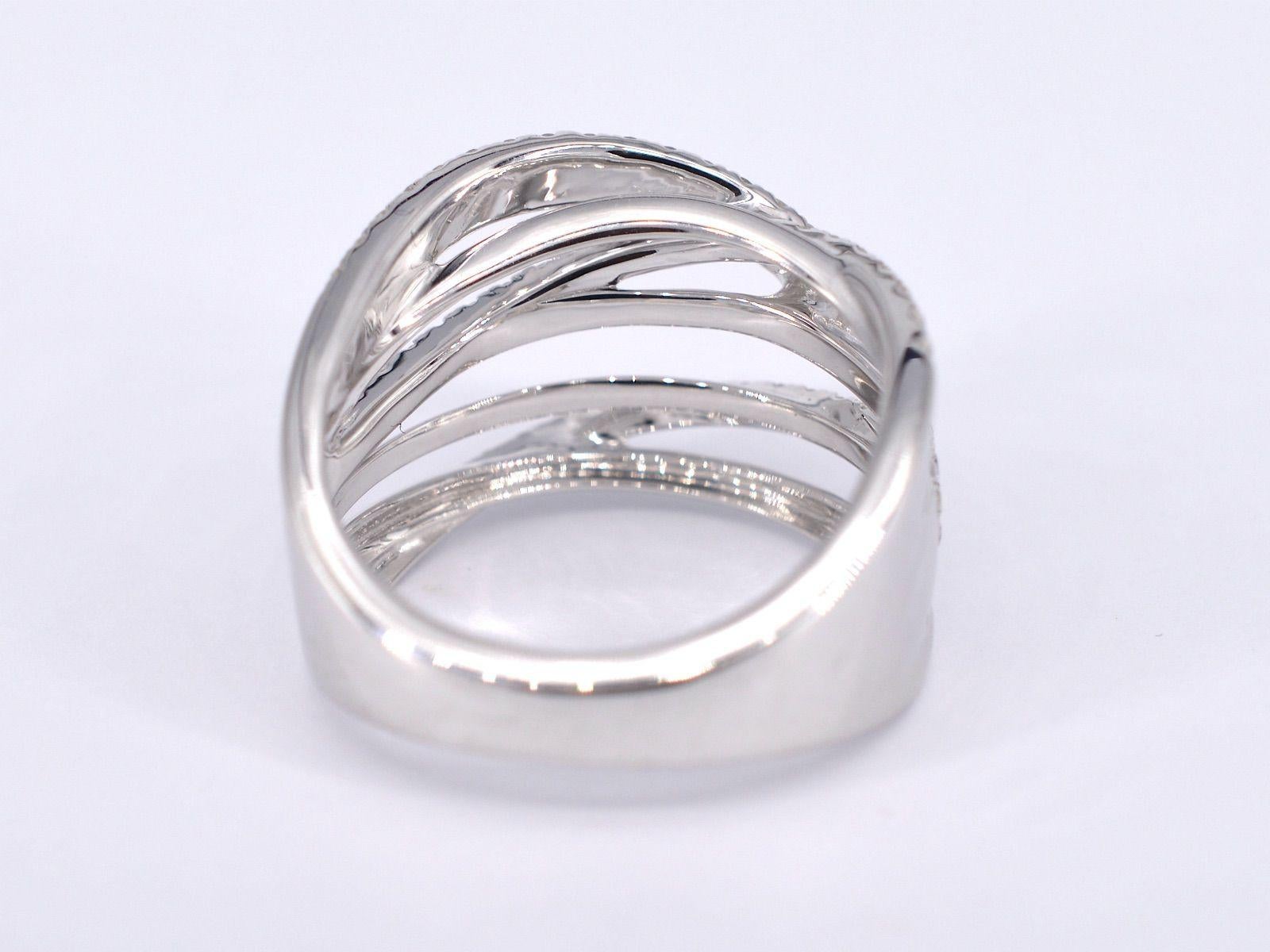 White Gold Design Ring with Brilliant Diamonds For Sale 1