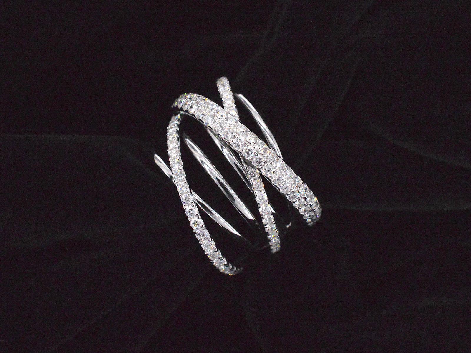 White Gold Design Ring with Diamonds For Sale 3