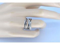 White Gold Design Ring with White and Black Brilliant Diamonds