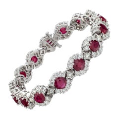 White gold diamond & African ruby bracelet