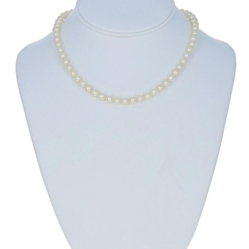 Collier Art Déco en or blanc diamant Akoya Pearls 16