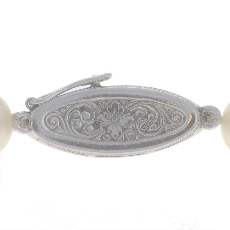 Collier Art Déco en or blanc diamant Akoya Pearls 16