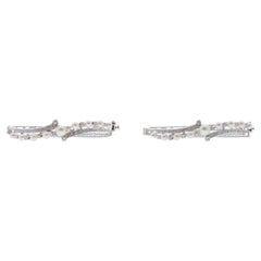 Pulseras de oro blanco con diamantes y perlas Akoya 6 1/4" 14k Juego redondo y sencillo 1.08ctw