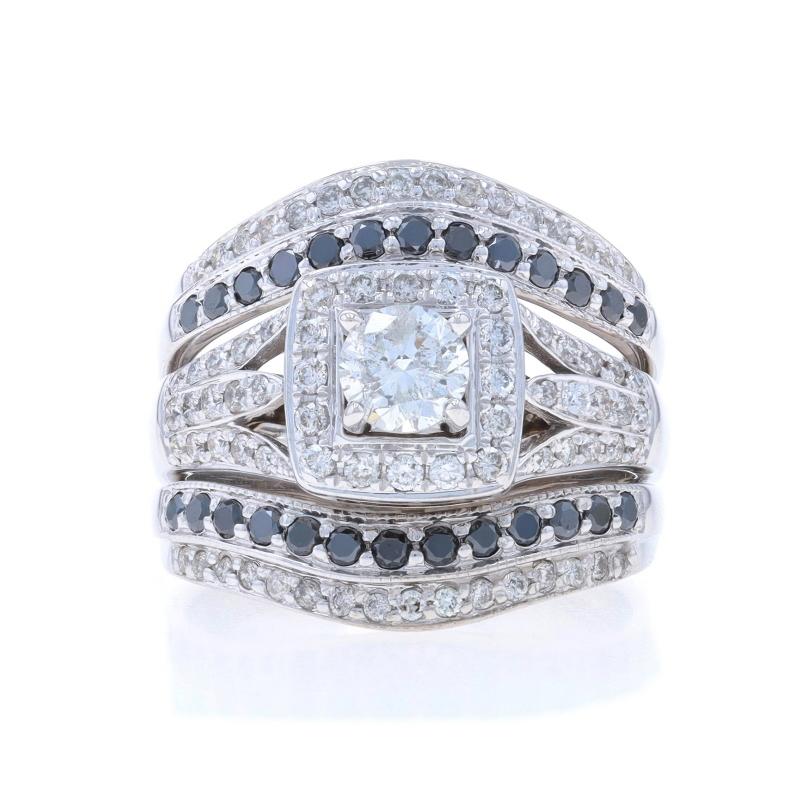 Size: 5 1/2
Sizing Fee: Up 2 sizes for $80 or Down 1 size for $60

Metal Content: 14k White Gold

Stone Information

Natural Diamond
Carat(s): .40ct
Cut: Round Brilliant
Color: H
Clarity: I2

Natural Diamonds
Carat(s): .44ctw
Cut: Round