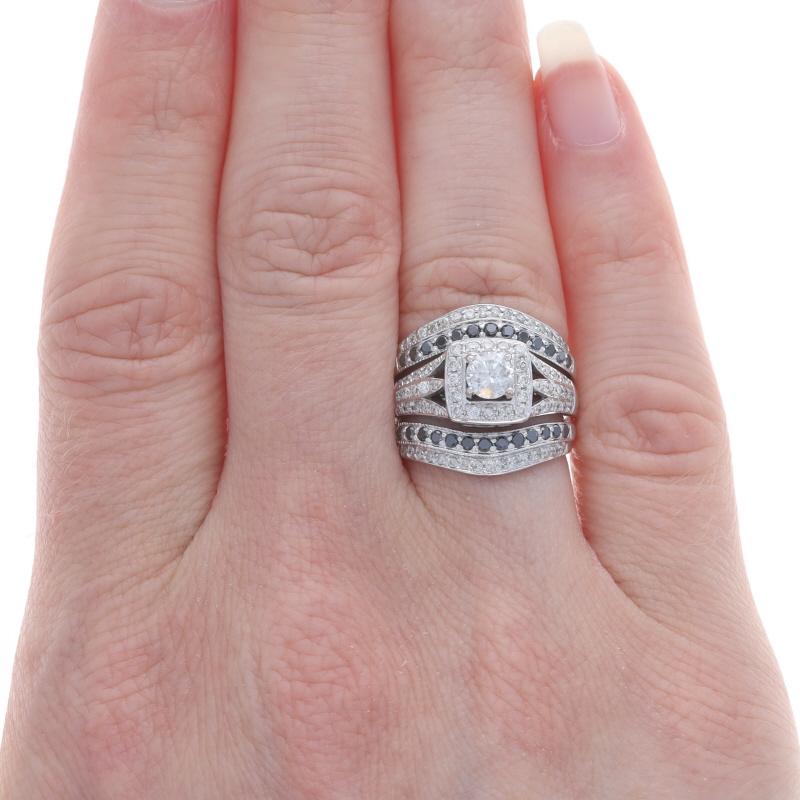Round Cut White Gold Diamond All-in-One Engage Ring Wedding Bands 14k 1.10ctw Halo For Sale