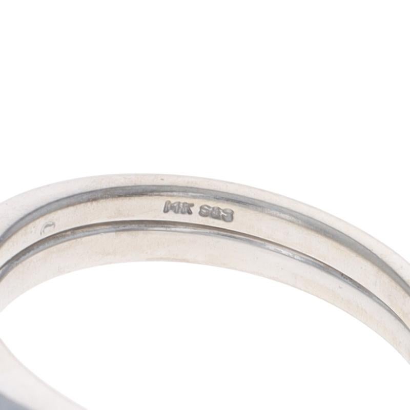 Bague de fiançailles et alliance en or blanc avec diamant 14k rond .70ctw en vente 2