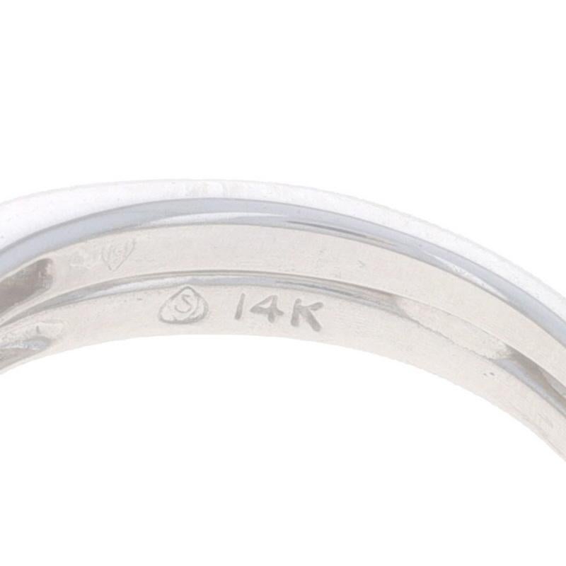 Anello di fidanzamento tutto in uno in oro bianco con diamante 14k Princess .86ctw in vendita 3