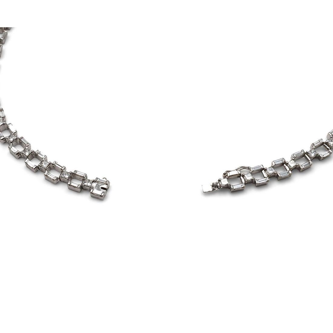 Women's or Men's White Gold Diamond Amethyst Pendant Necklace