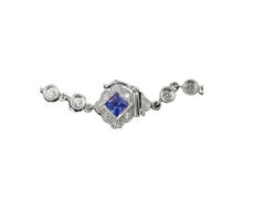 Hammerman Brothers White Gold Diamond and Ceylon Sapphire Bracelet