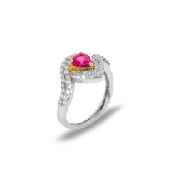 White Gold Diamond and Ruby Dress Ring 0.66ct H/VS2