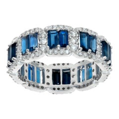 Vintage White gold diamond and sapphire eternity band