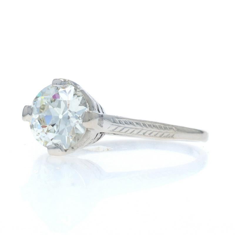 Weißgold Diamant Art Deco Solitär Verlobungsring 14k Euro 1.32ctGIA Vintage By im Zustand „Hervorragend“ im Angebot in Greensboro, NC
